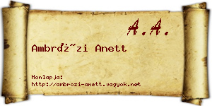 Ambrózi Anett névjegykártya