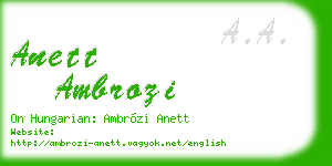 anett ambrozi business card